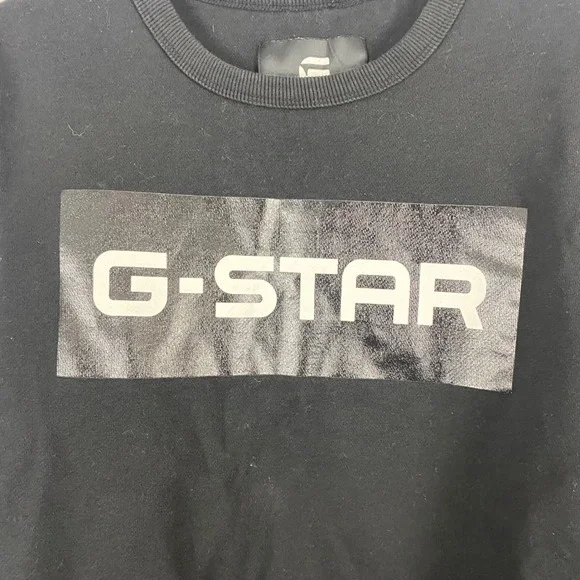 G-Star Raw Black Graphic Logo Box Crewneck Sweatshirt Medium D12796-K007-990 - Picture 3 of 9